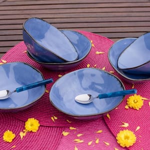 RYO 20.29 oz. Blue Porcelain Soup Bowls (Set of 12)