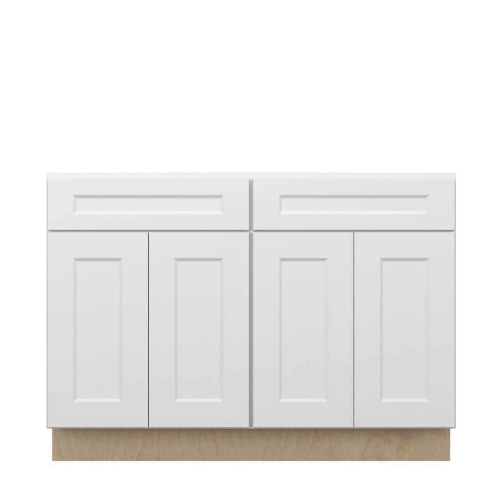 Norfolk Shaker 48 in. W x 34.5 in. H x 24 in. D in Painted White Plywood As
