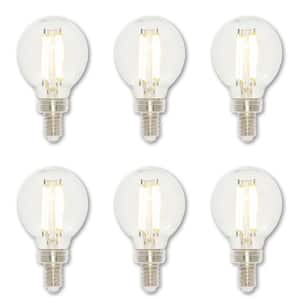 60-Watt Equivalent G16-1/2 Dimmable Clear Edison Filament LED Light Bulb Soft White Light (6-Pack)