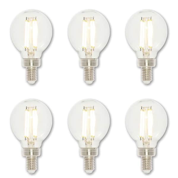 Westinghouse 60-Watt Equivalent G16-1/2 Dimmable Clear Edison Filament LED Light Bulb Soft White Light (6-Pack)
