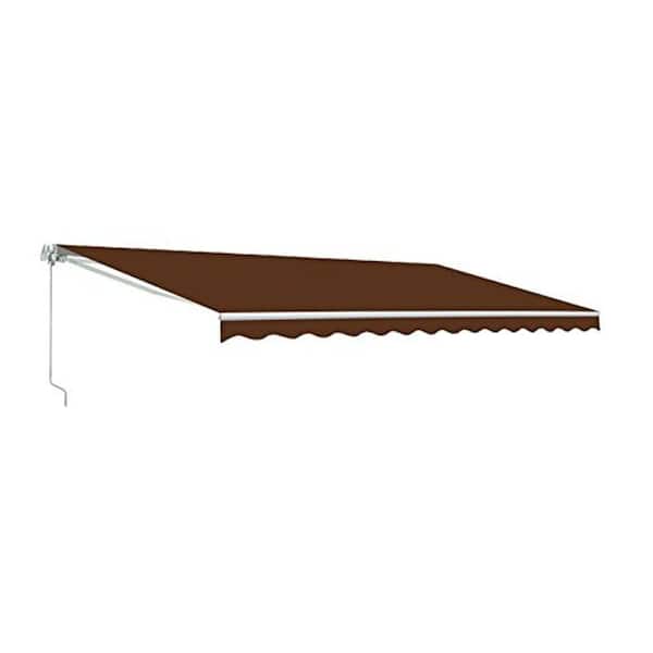 ALEKO Black Frame Retractable Home Patio Canopy Awning 13 x 10 ft Brown Color