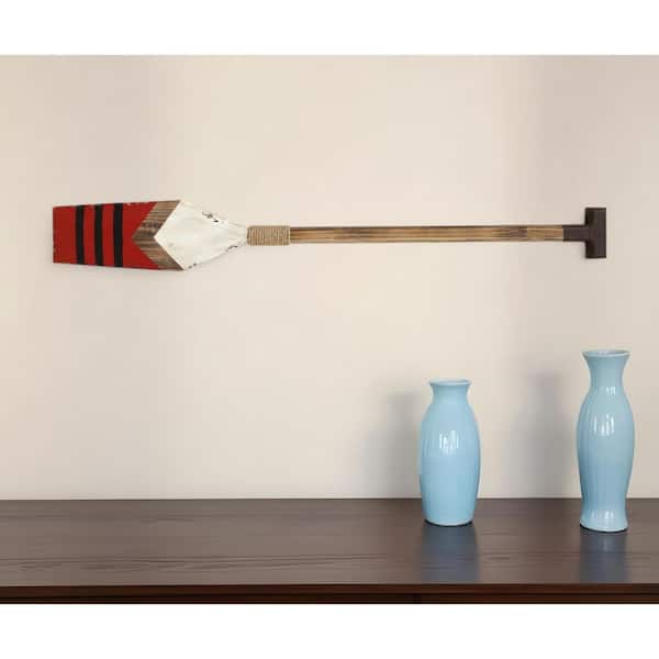 Distressed Coastal Wood Oar Wall Decor