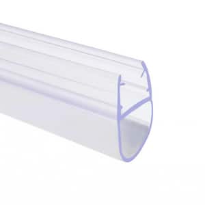 Clear 95 in. Length Shower Door Sweep PVC Bulb Seal Strip For 3/8 in. Glass