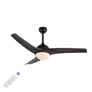 Sully 52 in. 1-Light App/Remote 6-Speed Propeller Integrated LED Indoor/Outdoor Dark Brown Wood Ceiling Fan