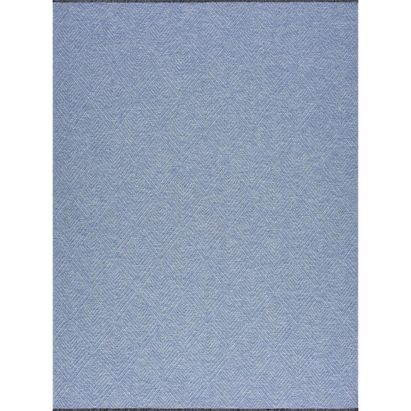 Alma Blue 5 ft. x 7 ft. Diamond Machine Washable Indoor Area Rug