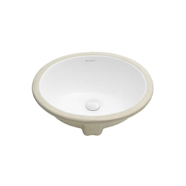 Plaisir 16.5 in. Ceramic Oval Undermount Bathroom Sink in White