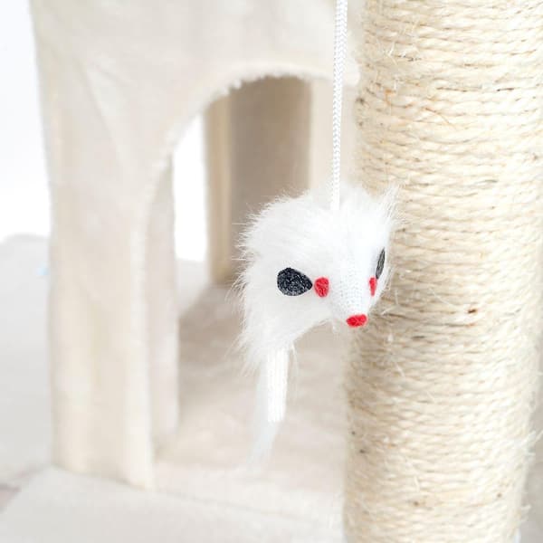 Petmaker 50.25 in. White Penthouse Sleep and Play Cat Tree 80