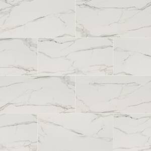 Carrara Noire 16 in. x 32 in. Polished Porcelain Floor and Wall Tile (13.56 sq. ft./Case)