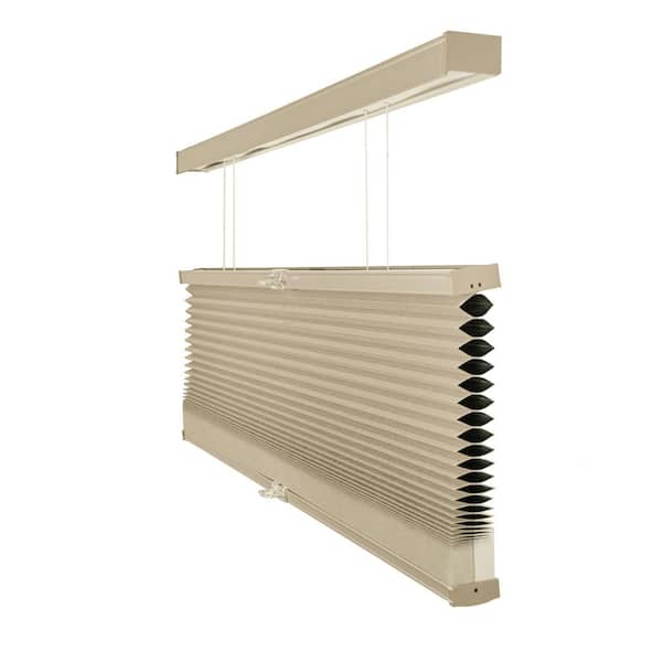 Chicology Cut-to-Size Khaki Grey Cordless Top Down Bottom Up Blackout Insulating Polyester Cellular Shade 40 in. W x 72 in. L