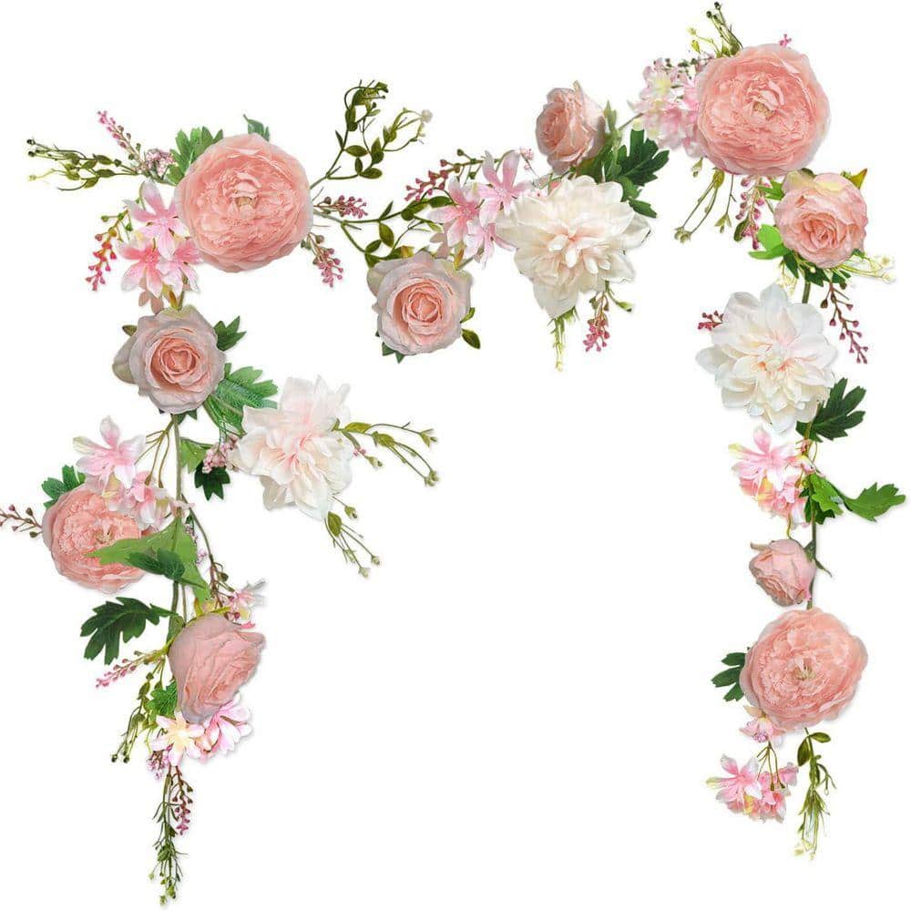 Rose Peony Garland 6 ft. Pink Artificial rose Garland LX0164 - The
