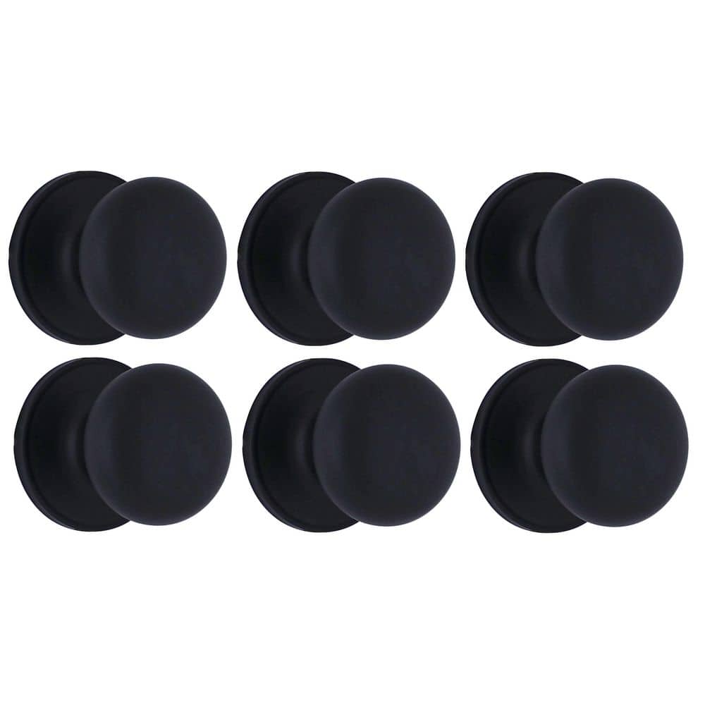 Defiant Round Matte Black Hall/Closet Door Knob 6-Pack TFX930BD6