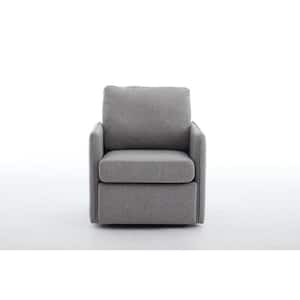 Gray Comfy Single Sofa Chair Outdoor Lounge Chair with Storage and Gray Cushions