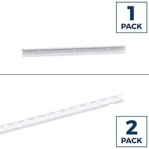 ShelfTrack 24 in. White Hang Track (1 Piece) and 60 in. x 1 in. White Standard (2 Pieces)