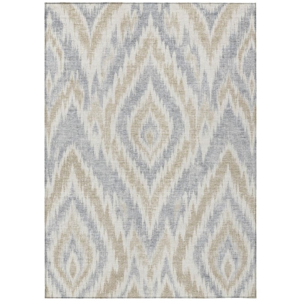 Chantille Machine Washable Indoor/Outdoor Abstract ACN3071 Ivory 9 ft. x 12 ft. Area Rug