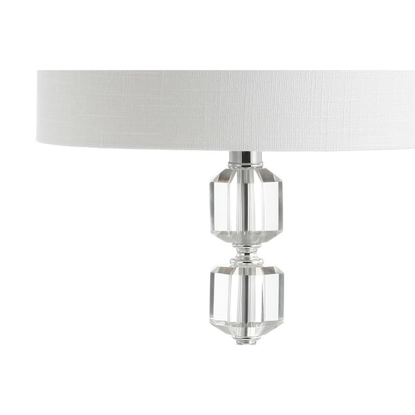 JONATHAN Y Cary 27.5 in. Chrome/Clear Modern Stacked Crystal/Metal