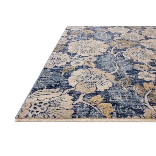 Eileen Denim / Natural 7 ft. 10 in. x 10 ft. 2 in. Transitional Area Rug
