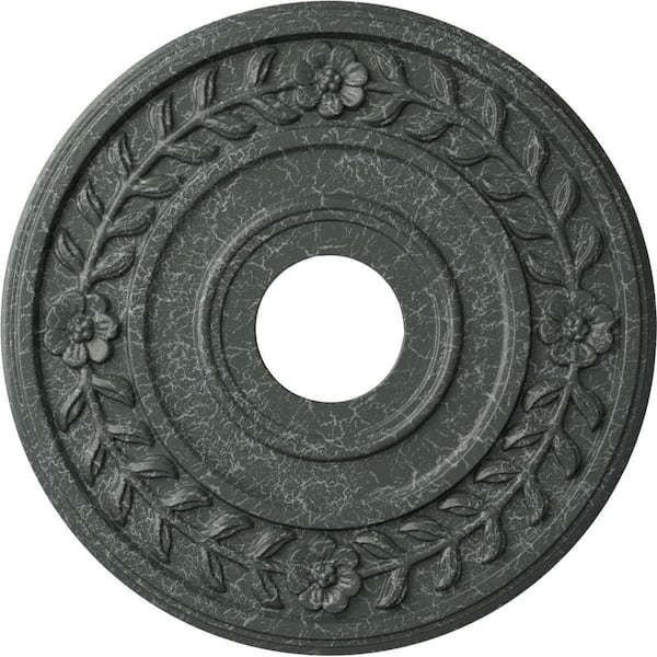 Ekena Millwork 1" x 16-1/4" x 16-1/4" Polyurethane Wreath Ceiling Medallion, Athenian Green Crackle