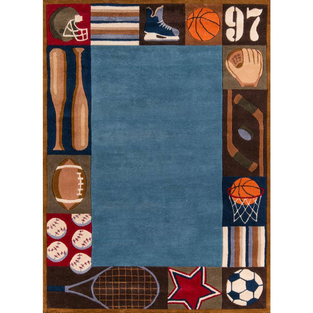 Momeni Caprice Collection Blue 2 ft. x 3 ft. Indoor Area Rug The whimsical style of this kids area rug brings characters from childhood storybooks to life. From woodland creatures and farm animals to robots, dinosaurs and modes of transportation, each playful rug boasts a distinctive design that's sure to charm children of all ages and interests. Perfect for a playroom or bedroom, this decorative and fun floorcovering assortment is hand tufted of durable polyester fibers for ultimate softness beneath little feet. Color: Denim.
