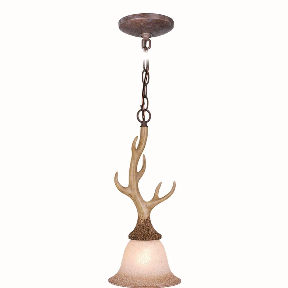 Rustic Noachian Stone Mini Pendant with French Scavo Glass