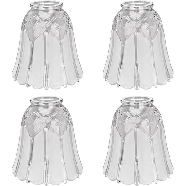2-1/8 in. Fitter x Dia 5 in. x 5 in. H, 4PK - Lighting Accessory - Replacement Glass - Clear and Sandblasted