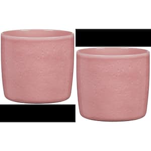 8.3 in. (21 CM) Dia./7 in. Tall Solido Resea Pink Ceramic Pot Twin Pack