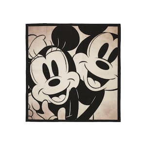 Classic Mickey and Minnie Multi-Colored 4 ft. x 4 ft. Indoor Juvenile Area Rug