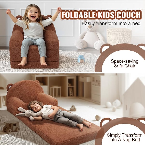 VEVOR Kids Couch Brown Plastic Outdoor Rocking Chair with
