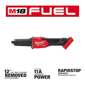M18 FUEL 18V Lithium-Ion Brushless Cordless 1/4 in. Braking Die Grinder Slide Switch w/3/8 in. Impact Wrench