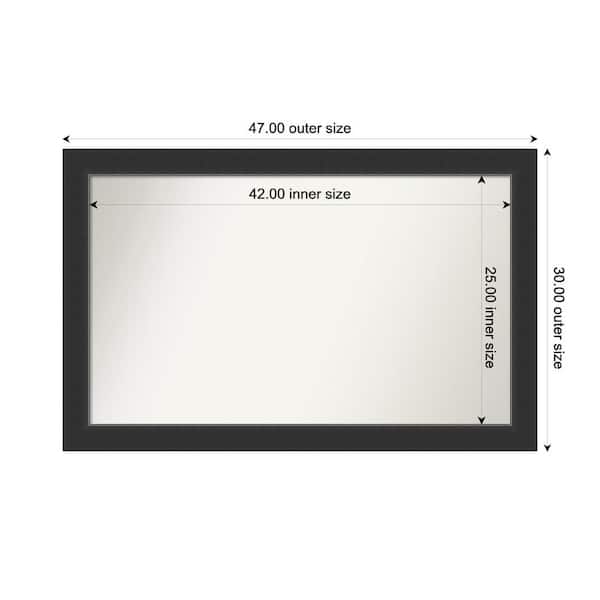 Amanti Art Corvino Black 47 in. x 30 in. Custom Non-Beveled Wood Framed Bathroom Vanity Wall Mirror