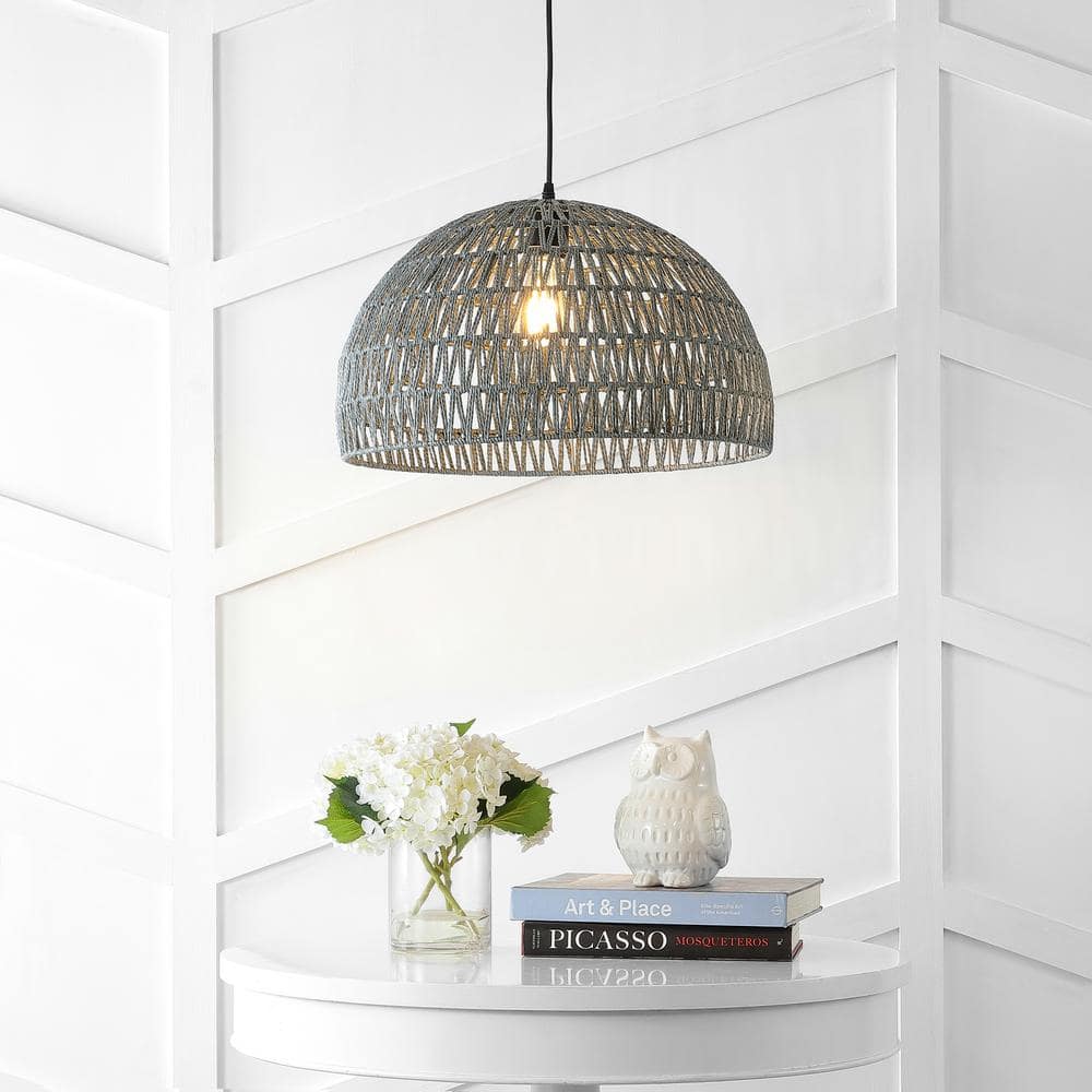 Campana 20" Grey-Black Bohemian Modern LED Pendant
