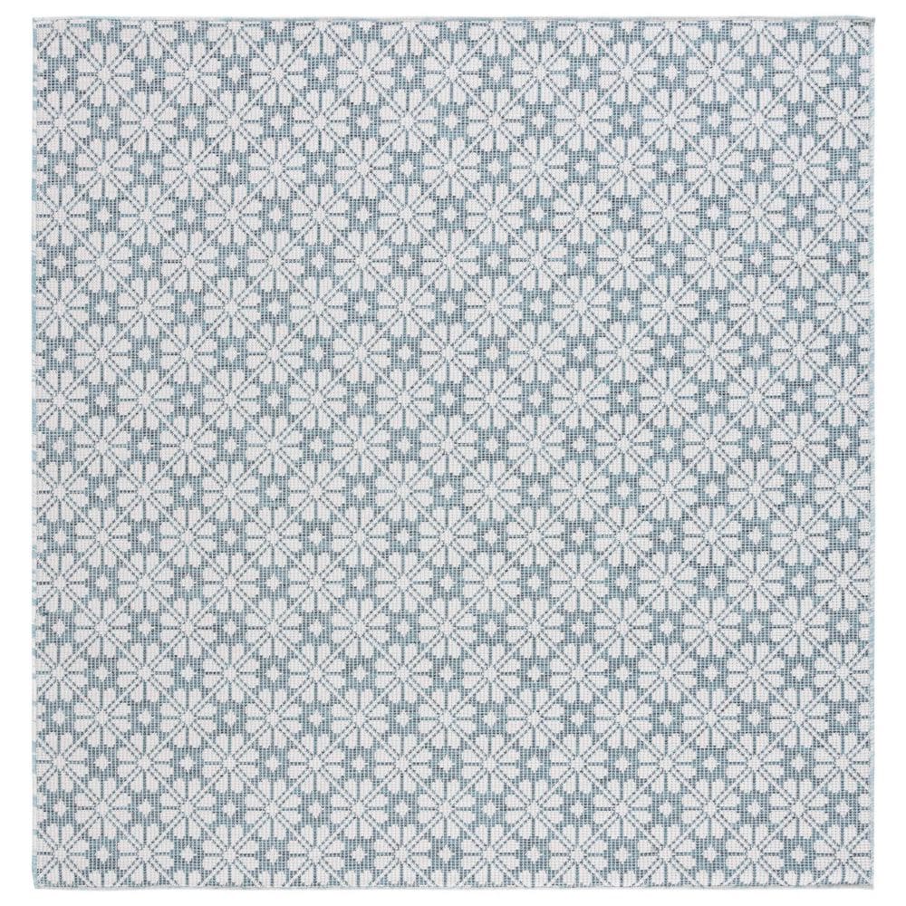 Martha Stewart 6 ft. x 6 ft. Blue/Beige Monochrome Floral Square Area Rug price history on PriceWatchPro