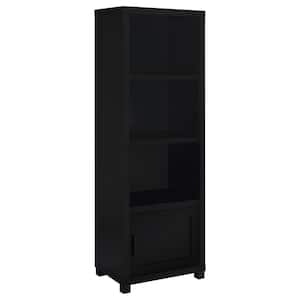 Jupiter Black 3-shelf Media Tower Bookcase with Storage Cabinet