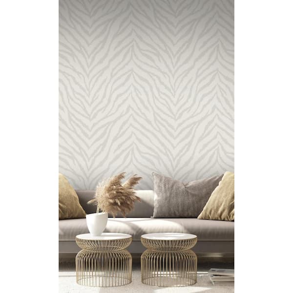 White & Cream Commercial Leopard Animal Print Wallcovering