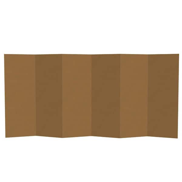 4 ft. Short Brown Temporary Cardboard Folding Screen - 6 Panels