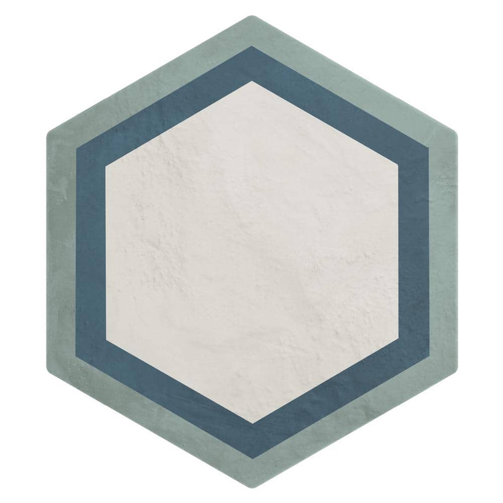 Dash Deco Ocean Cielo Matte Hexagon Porcelain Floor and Wall Tile
