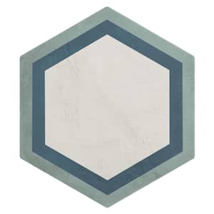 Dash Deco Ocean Cielo 8.5 in. x 9.84 in. Matte Hexagon Porcelain Floor and Wall Tile (12.66 sq. ft./Case)