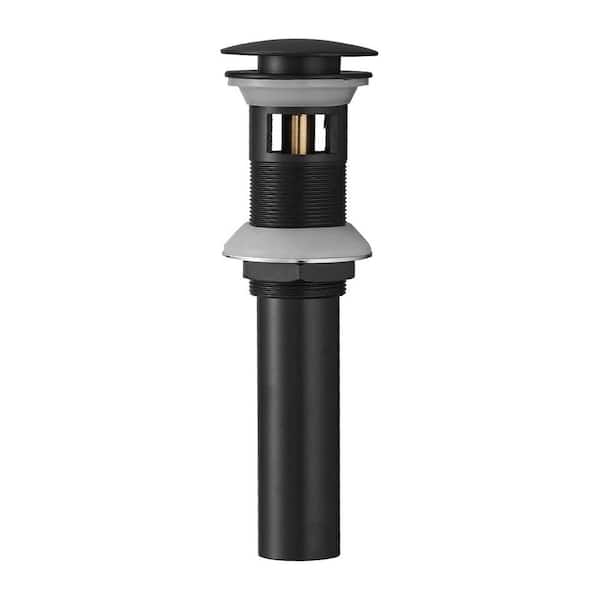 BWE Bathroom Sink Pop-Up Drain With Overflow In Matte Black