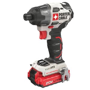 20V MAX Lithium-Ion Brushless Cordless 1/4 in. Impact Driver with 2 Batteries 1.5Ah and Charger