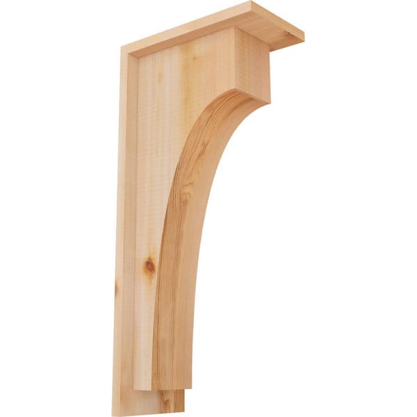 Ekena Millwork 5-1/2 in. x 10 in. x 22 in. Western Red Cedar Huntington Smooth Corbel with Backplate
