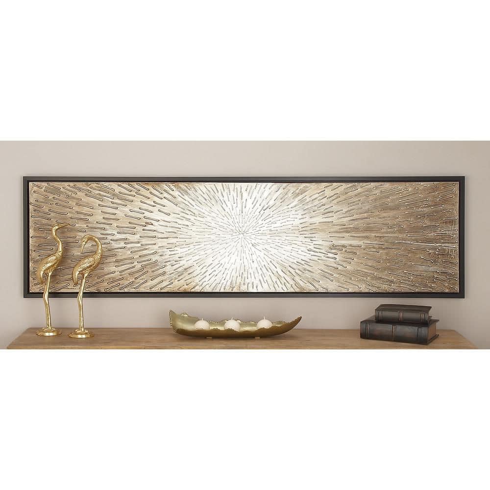 73" x 22" Brown Radial Starburst Canvas Wall Art
