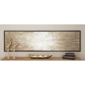 1- Panel Starburst Radial Framed Wall Art with Black Frame 20 in. x 71 in.