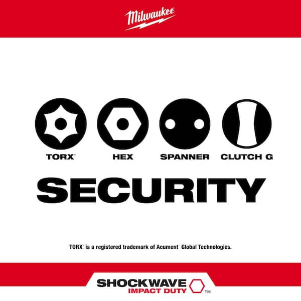 Milwaukee SHOCKWAVE Impact Duty Alloy Steel Security Screw Driver
