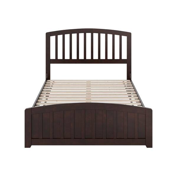 AFI Quincy Espresso Black Solid Wood Frame Full Low Profile Platform Bed Matching Footboard