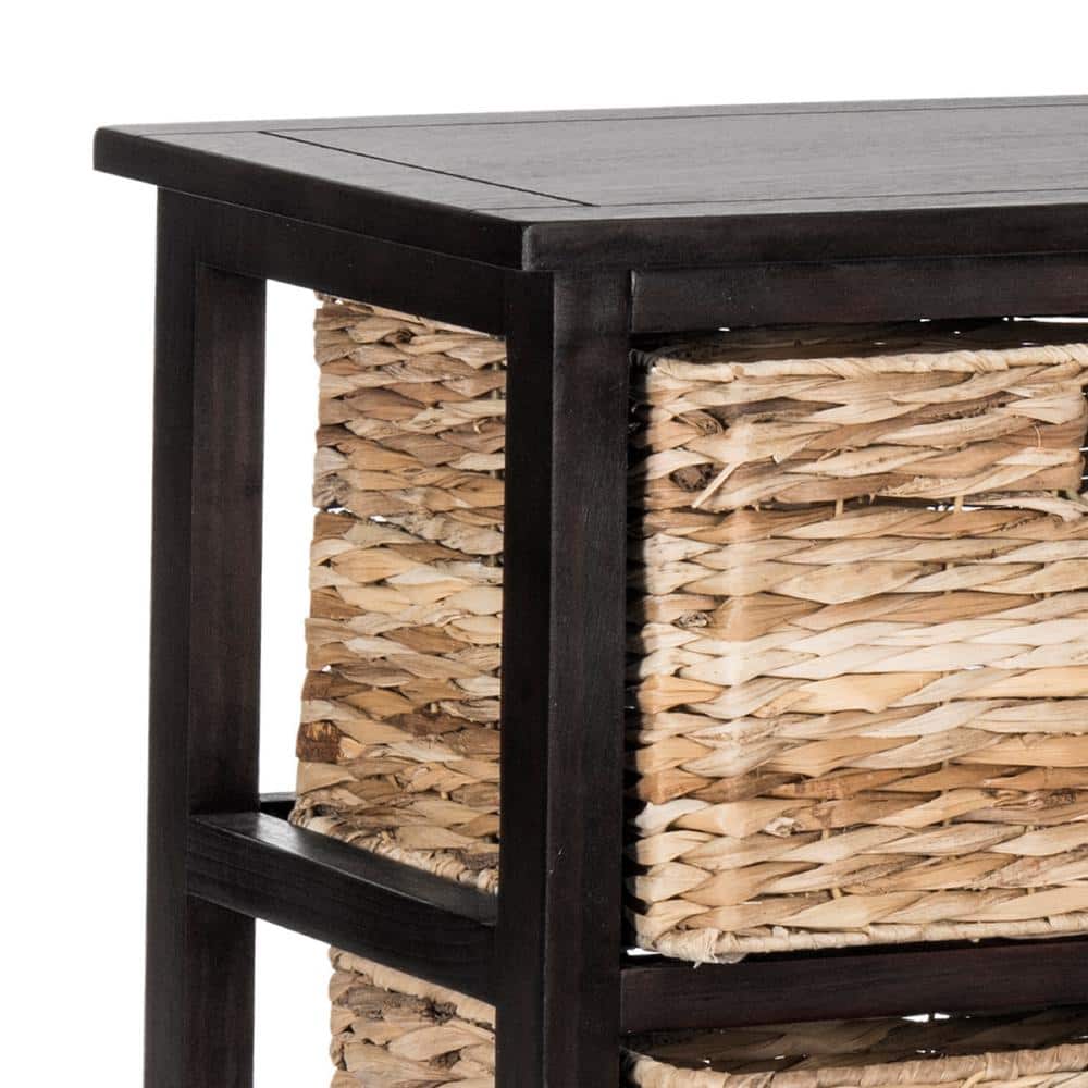 Keenan Transitional 6-Drawer Wicker Basket Storage Chest in Gray