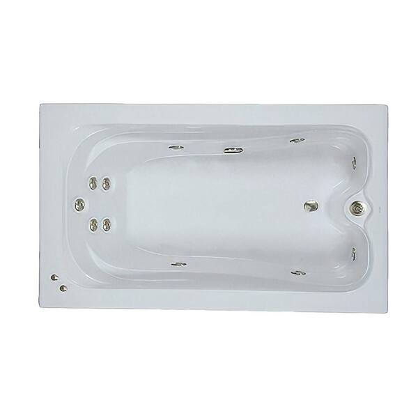 60 in. Acrylic Rectangular Drop-in Air and Whirlpool Bathtub in White 60 in. Acrylic Rectangular Drop-in Air and Whirlpool Bathtub in White