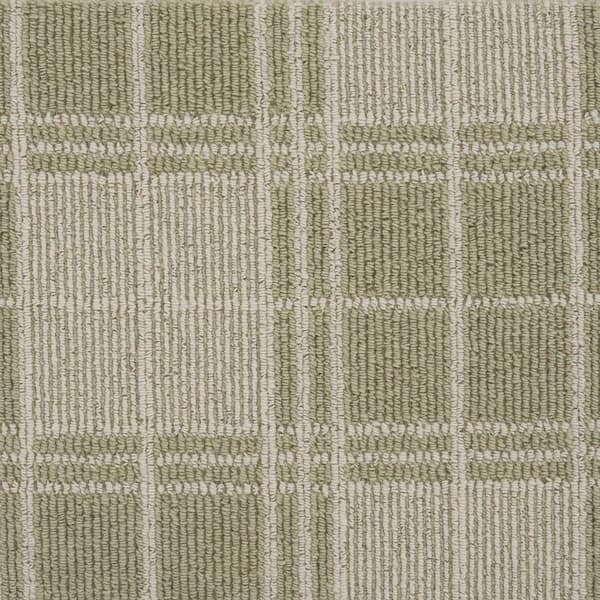 Natural Harmony Checkerboard Color Meadow/Ivory Pattern Custom Area Rug with Pad