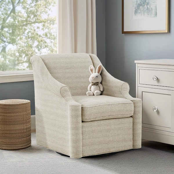 Benton Tan 29.5 in. W x 30.25 in. D x 34.5 in. H Swivel Glider Chair