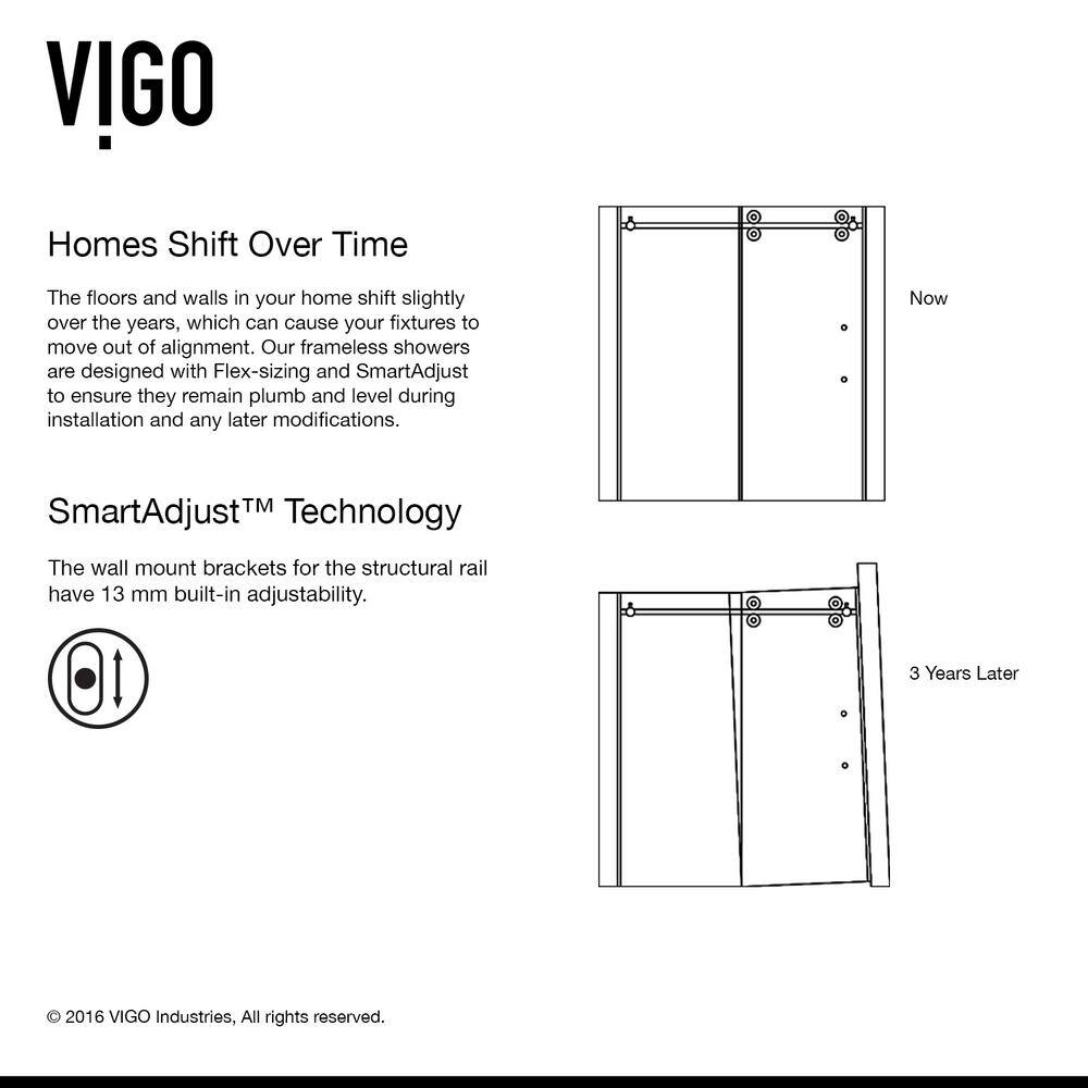 Winslow 46" Black Frameless Sliding Shower Enclosure with Clear Glass