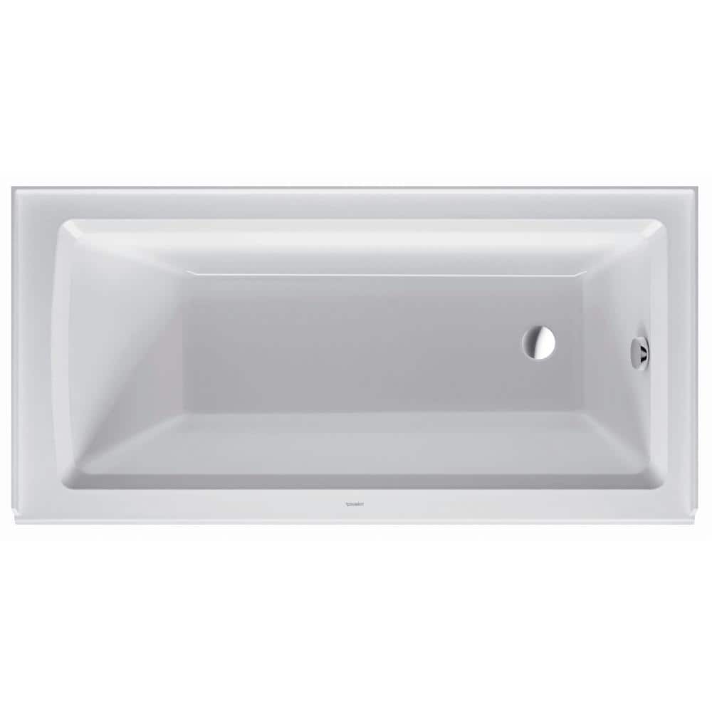 Architec 60" White Acrylic Alcove Soaking Bathtub