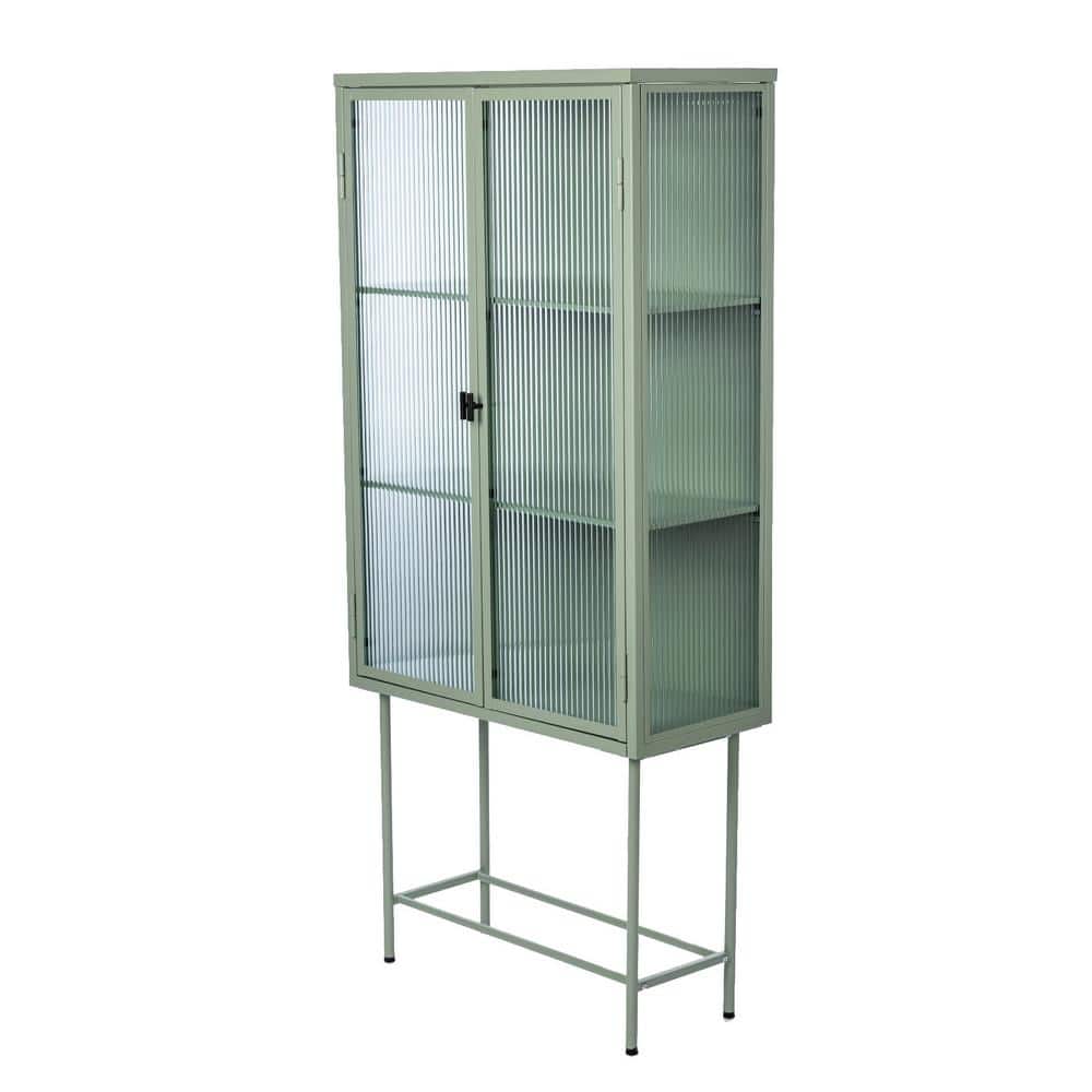 27.7 in. W x 12.7 in. D x 61.2 in. H Bathroom Green Linen Cabinet